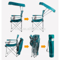 Cadeiras de sombra quik camping dobrável de metal com suporte de copo e bolsa de transporte